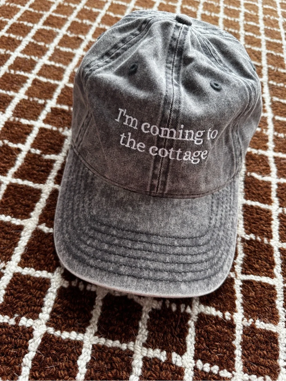 Heated Rivalry I’m Coming to the Cottage Dad Hat Gray NWOT